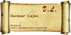 Deckner Lajos névjegykártya
